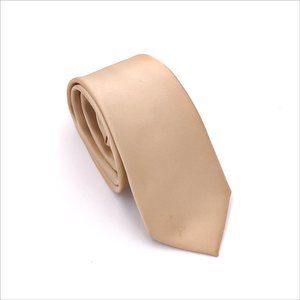 Gold Solid Satin Tie | J.Ferrar